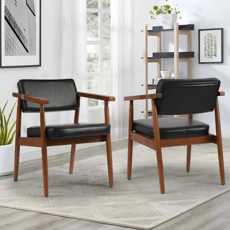 Wayfair dining chairs leather sale